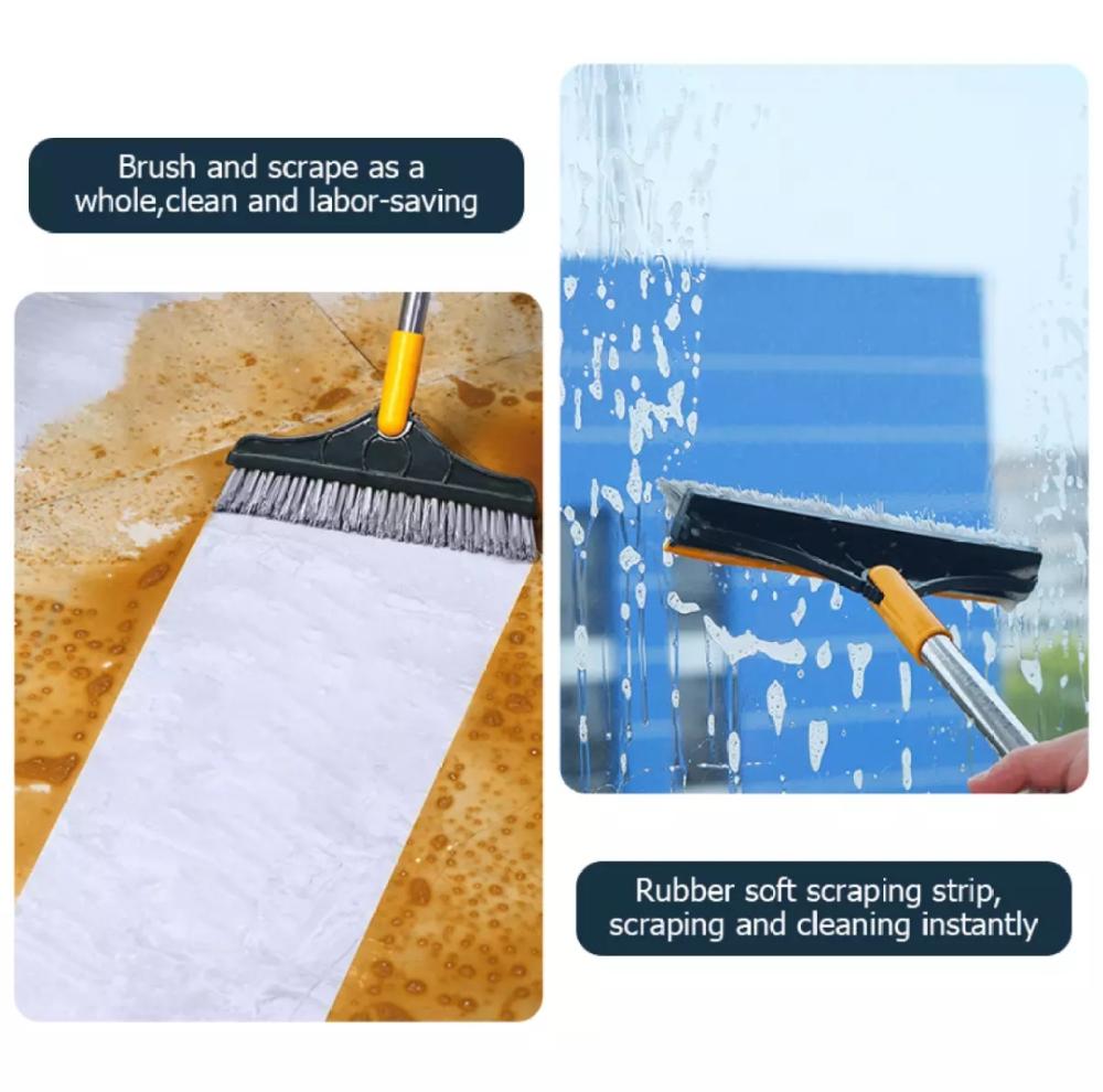 Multi-Functional Rotating Floor Scrub Brush: 2-in-1 with Long Handle