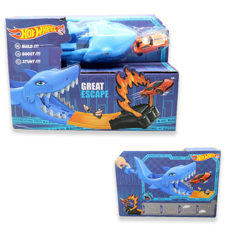 Hot Wheels Great Shark Flying Escape Track Toy Set