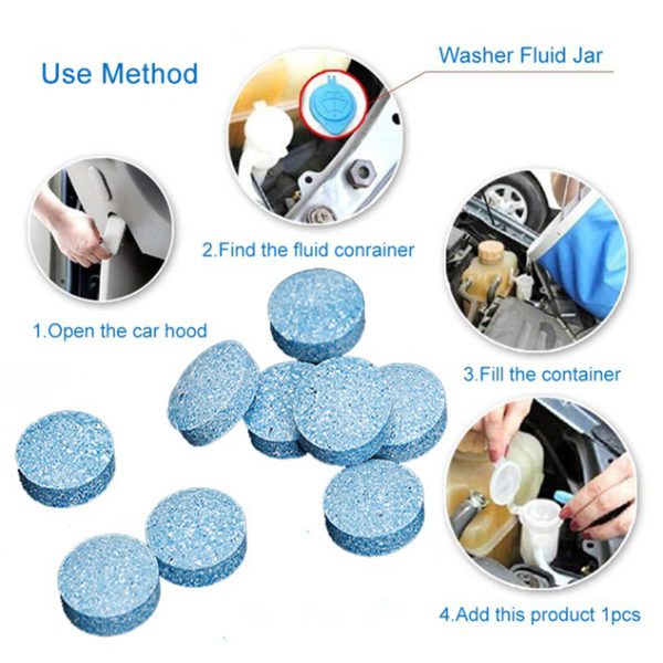 10pcs Car Windshield Cleaner : Effervescent Tablets