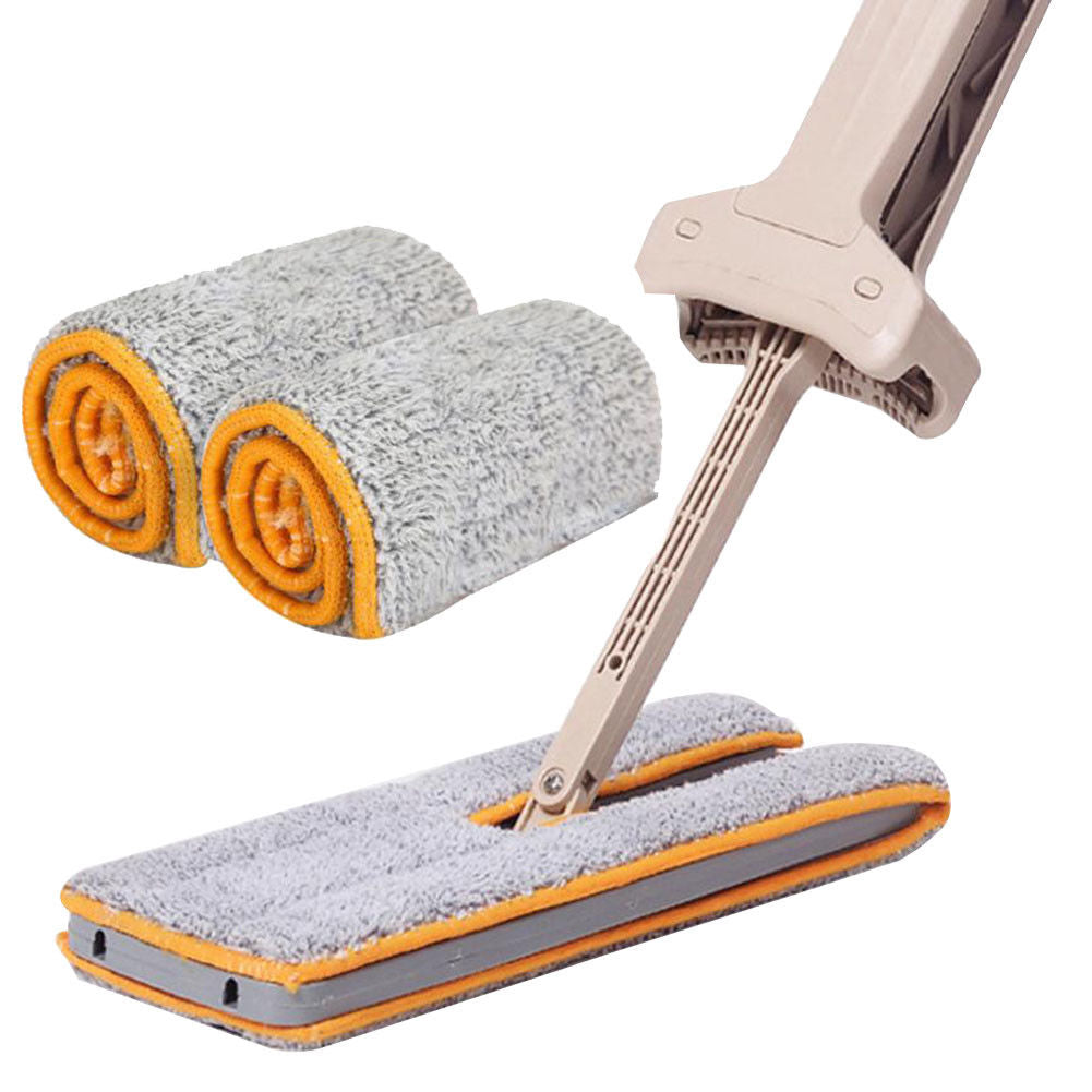 Self-Wringing Double-Sided Flat Magic Mop: Hand Push Hard Floor Cleaning