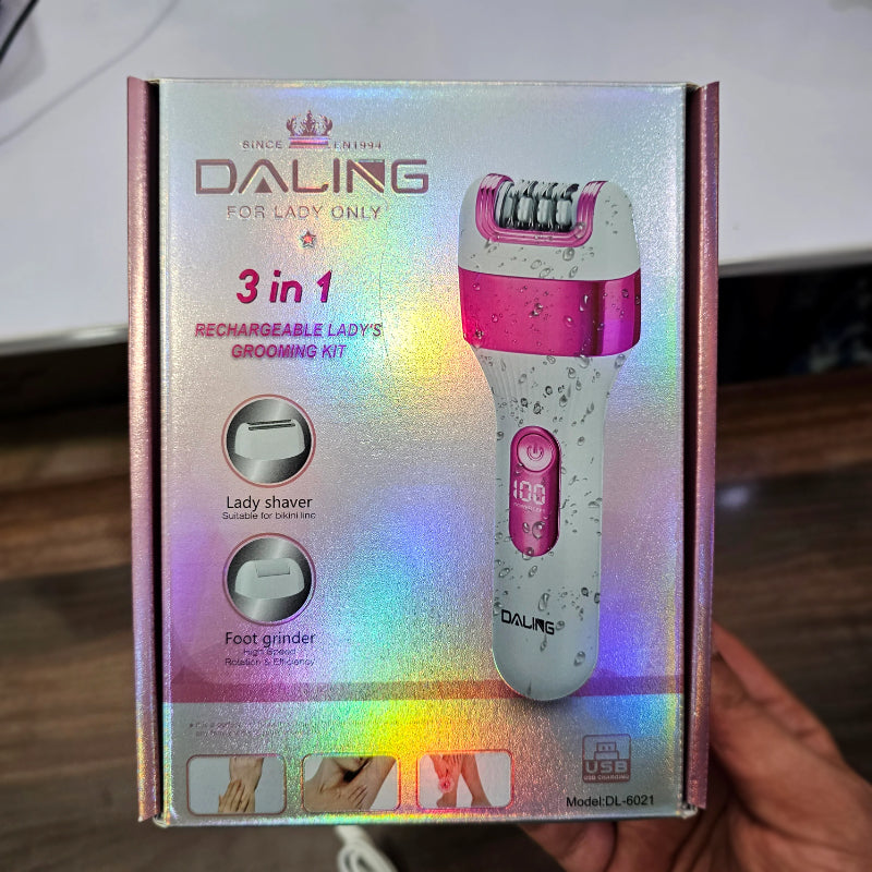 DL-6021 Daling 3-In-1 Rechargeable Grooming Kit: Women's Essential