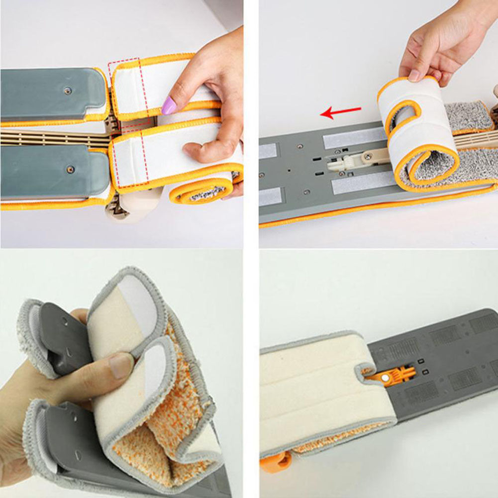 Self-Wringing Double-Sided Flat Magic Mop: Hand Push Hard Floor Cleaning