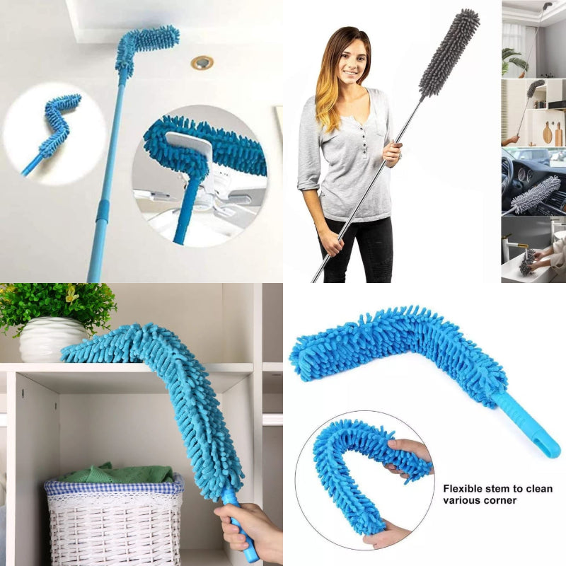 Telescopic Stainless Steel Handle Microfiber Duster: Multi-Functional & Flexible