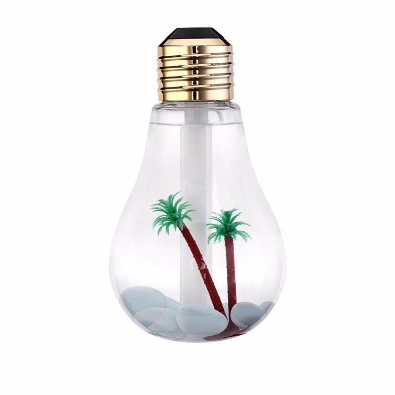 400ML Bulb Humidifier: Ultrasonic Diffuser with LED Night Light