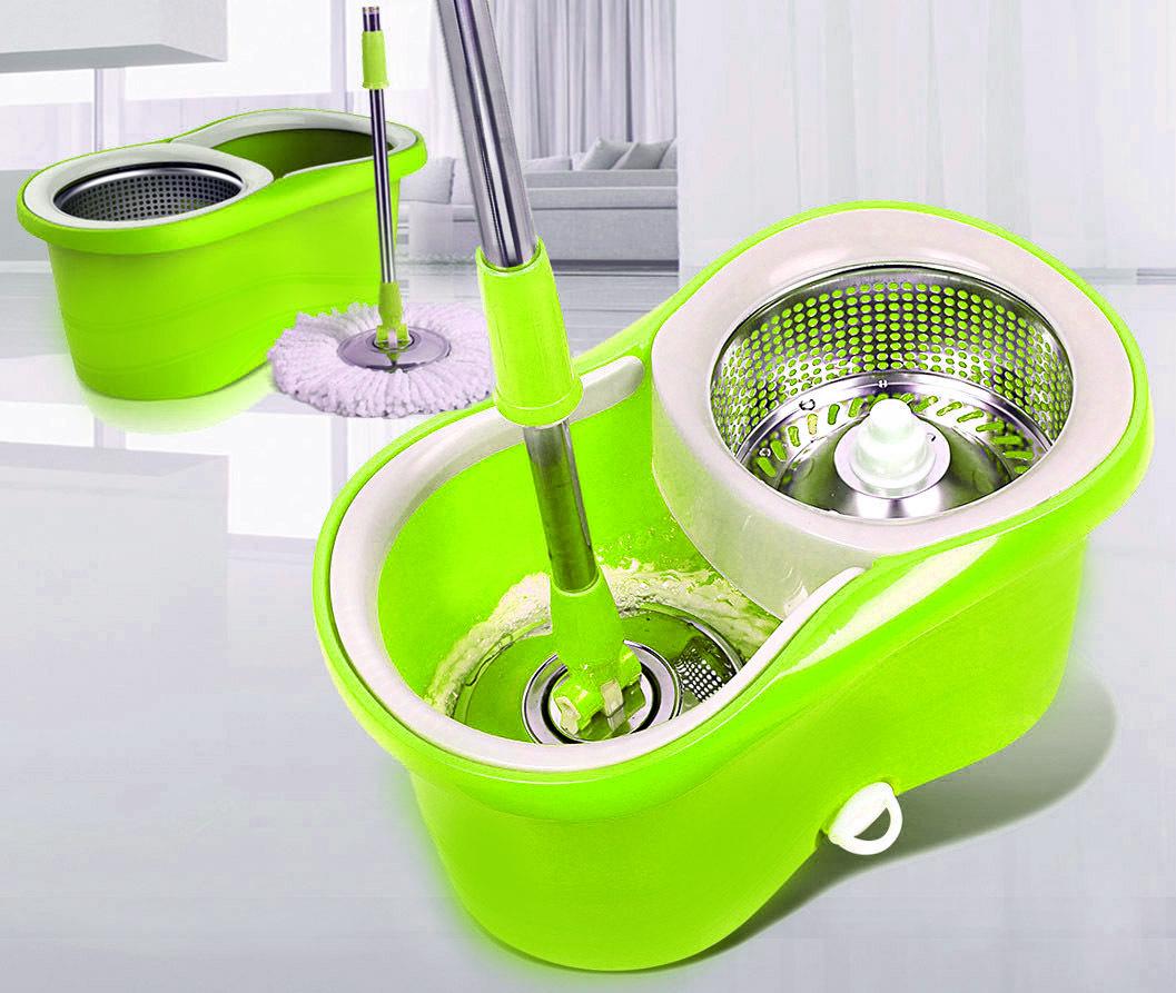 360° Spin Mop Set: Portable Stainless Steel Bucket