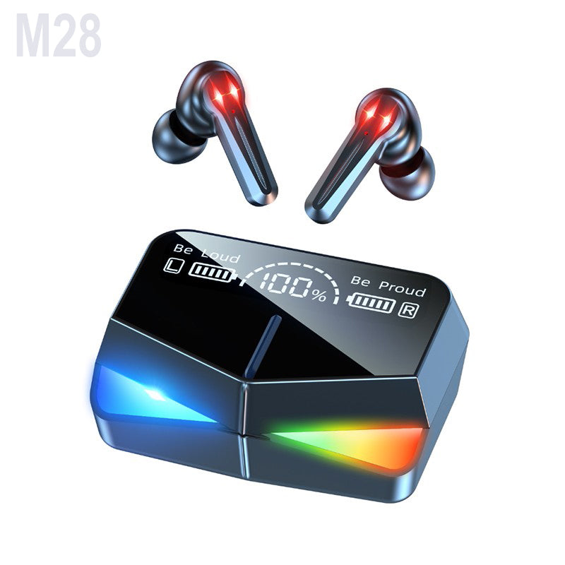 M28 Bluetooth 5.1 Gaming Headset: Touch Control, Microphone, LED Display