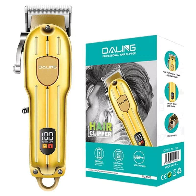 Daling DL-1538 Cordless Hair Clipper: LED Display, 2600mAh Battery