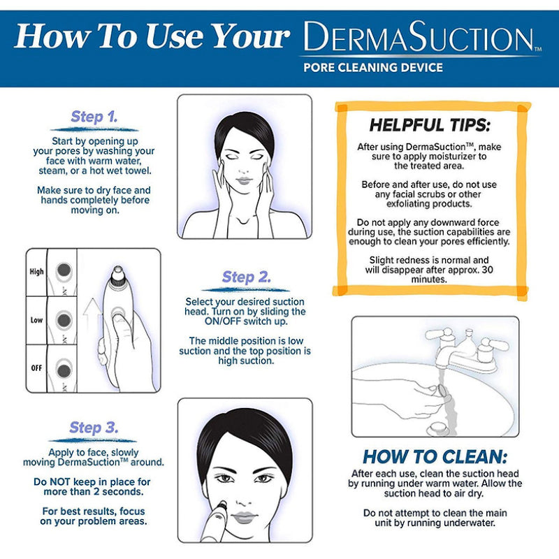 DermaSuction: Vacuum Pore Cleaning Device with 4 Suction Heads