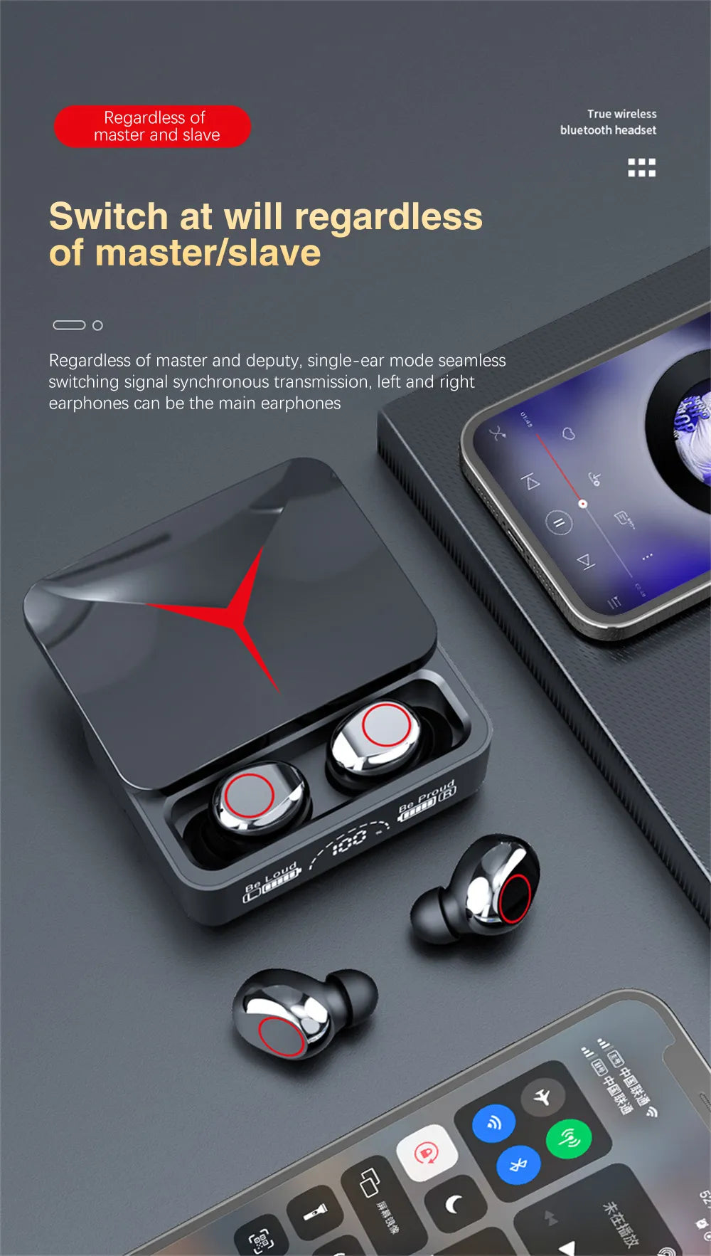 M90 Pro TWS Earbuds: 5.3, LED Light, Wireless Gaming Earphones