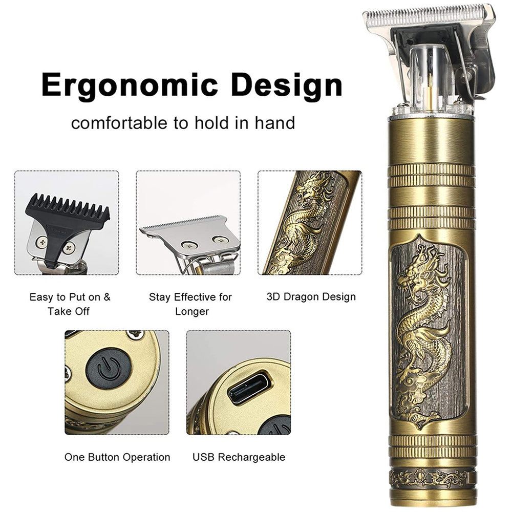 Men's Rechargeable Hair Clipper: Engraving Trimmer, USB Electric Shaver