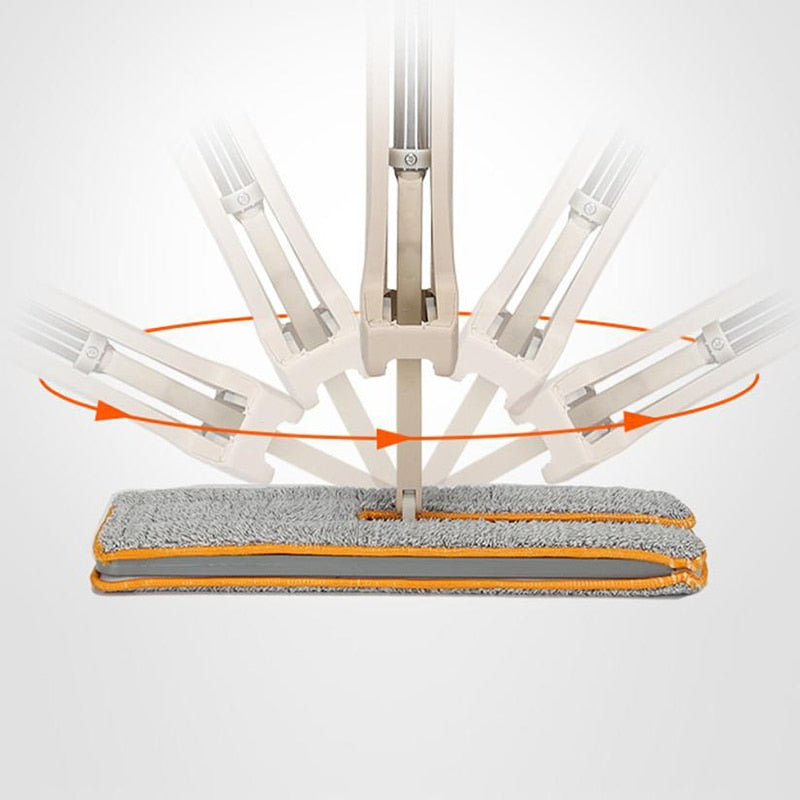 Self-Wringing Double-Sided Flat Magic Mop: Hand Push Hard Floor Cleaning