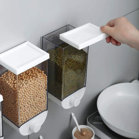 Eco-Storage: 1500ml Transparent Wall-Mounted Grain Box