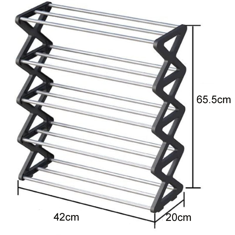 X-Type Shoe Organizer: Foldable 5-Layer Stand