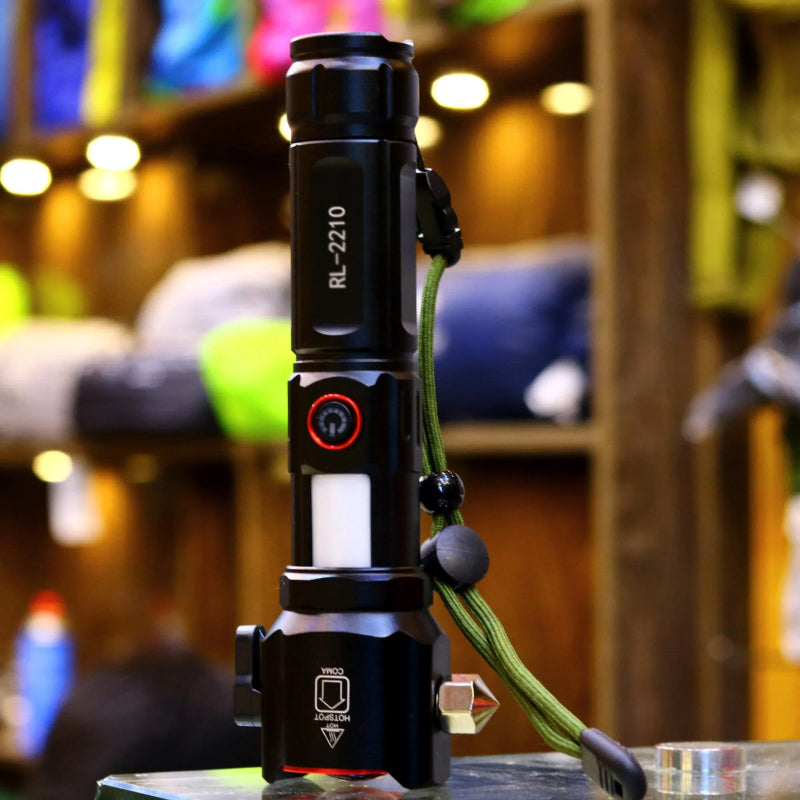 Long-Range LED Emergency Flashlight: Multi-Functional with Type-C Powerbank