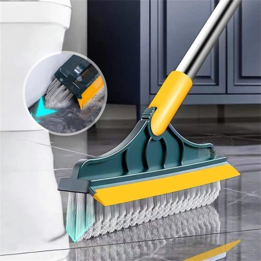 Multi-Functional Rotating Floor Scrub Brush: 2-in-1 with Long Handle