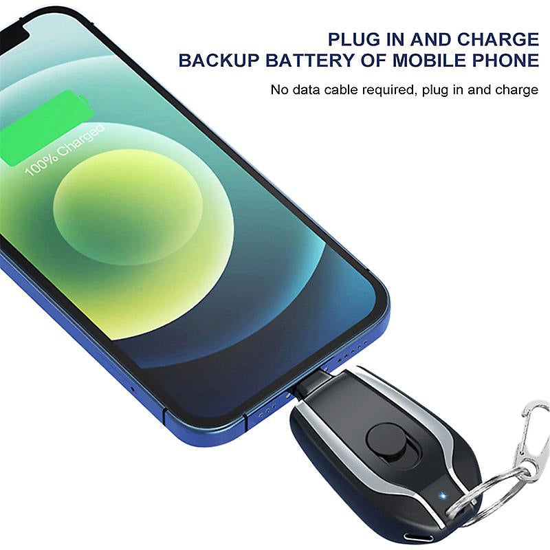 Ultra-Compact Keychain Emergency Charger: 1500mAh Power Bank