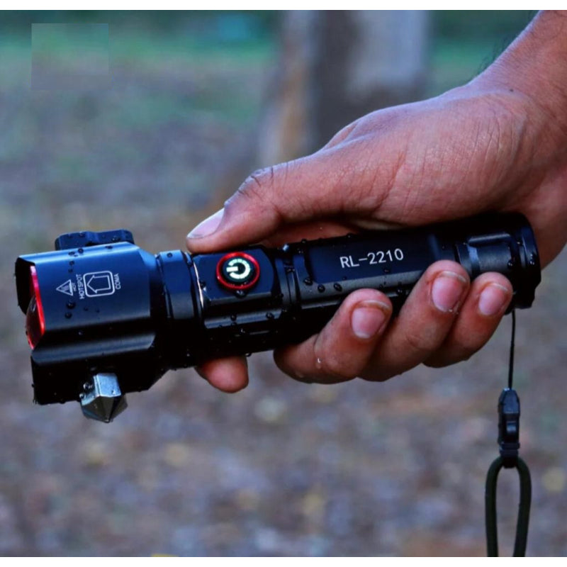 Long-Range LED Emergency Flashlight: Multi-Functional with Type-C Powerbank