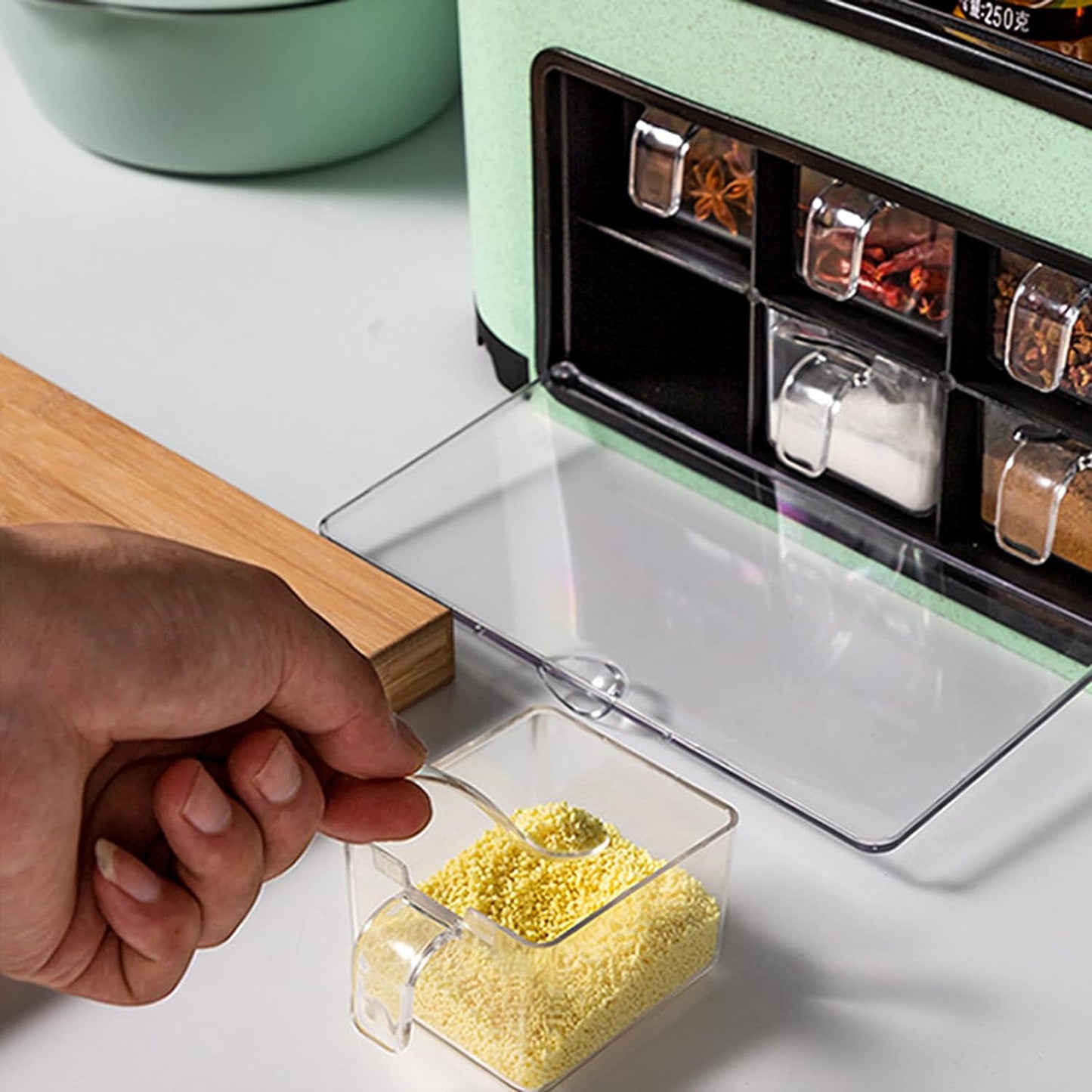 Multifunctional Kitchen Organizer: Seasoning Box, Knife Rack, Spice Jar Set