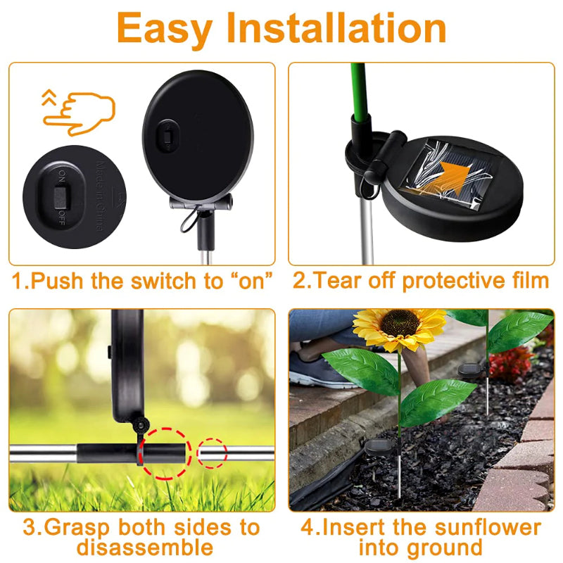 Waterproof Solar Sunflower Lights - Perfect Garden Décor