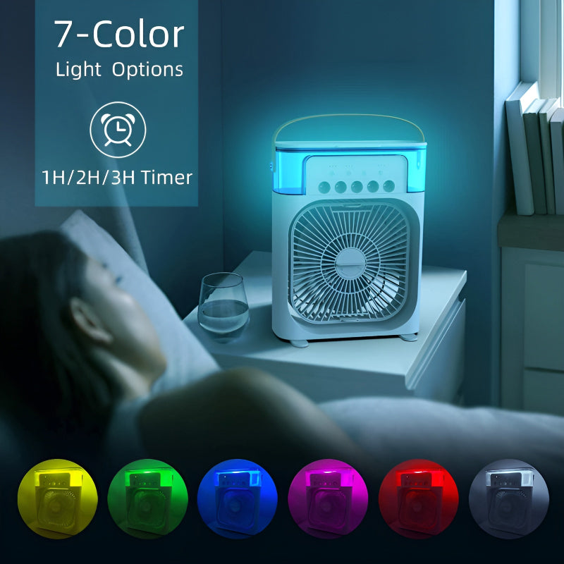 4-in-1 Portable Humidifier & USB Fan: Cool Breeze + Night Light