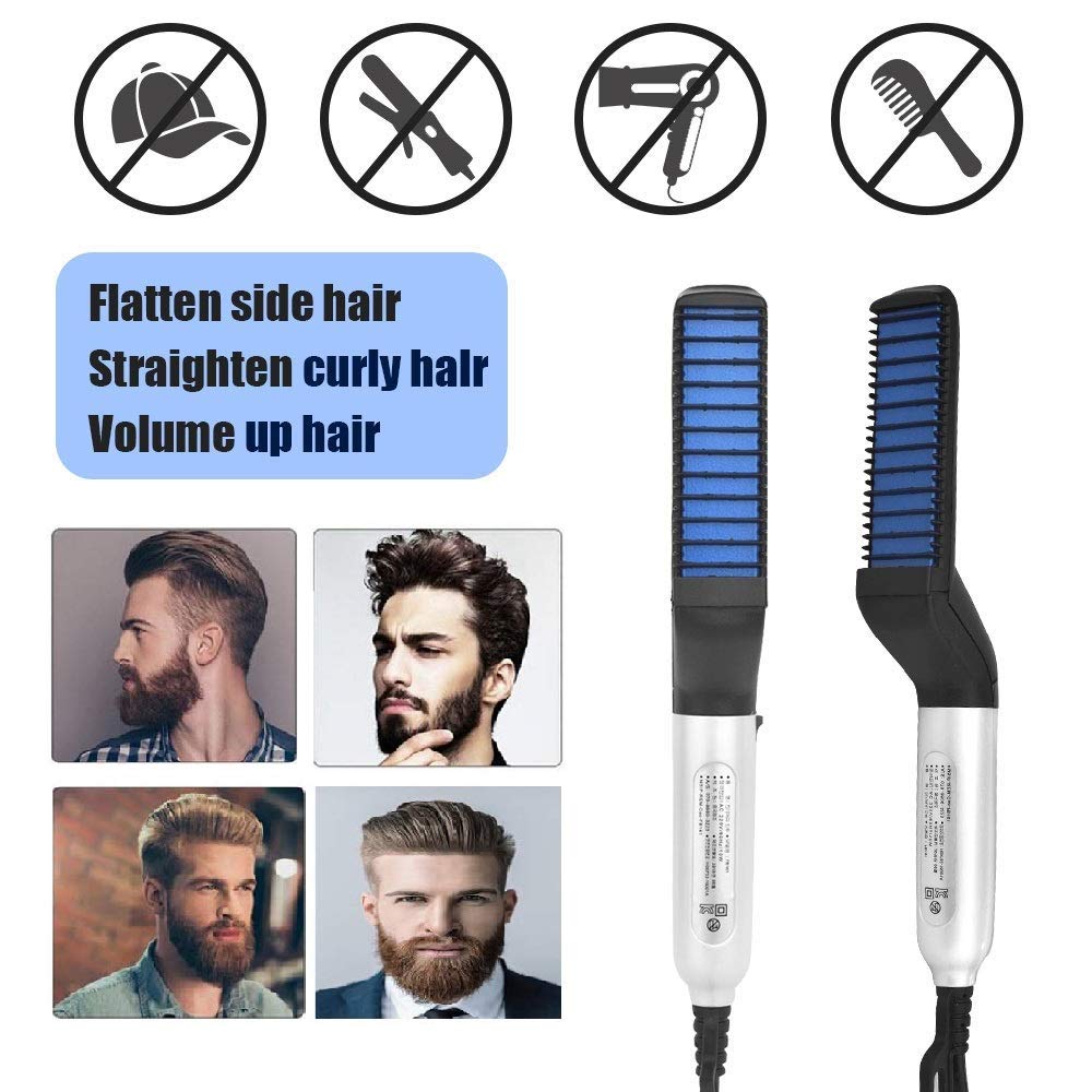 Men's Quick Hair Straightener Brush: Multifunctional Styler