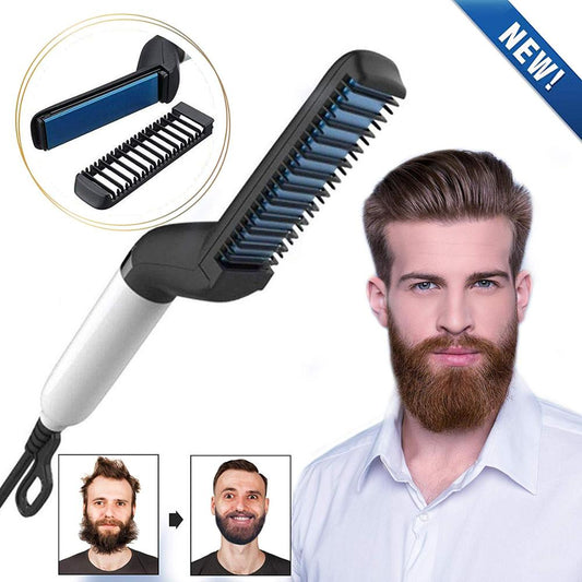 Men's Quick Hair Straightener Brush: Multifunctional Styler