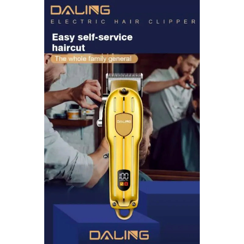 Daling DL-1538 Cordless Hair Clipper: LED Display, 2600mAh Battery