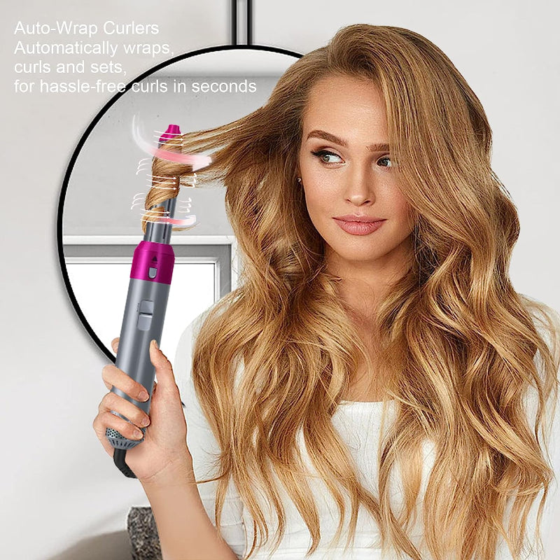 5-in-1 Detachable Hair Dryer: Comb, Straightener & Curler