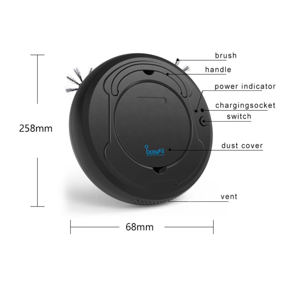 MiniBot: 3-in-1 Intelligent Robotic Vacuum Cleaner - Compact Size