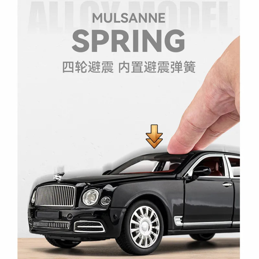 Bentley Mulsanne Die-Cast Model Car: 1:24 Scale with Sound & Light