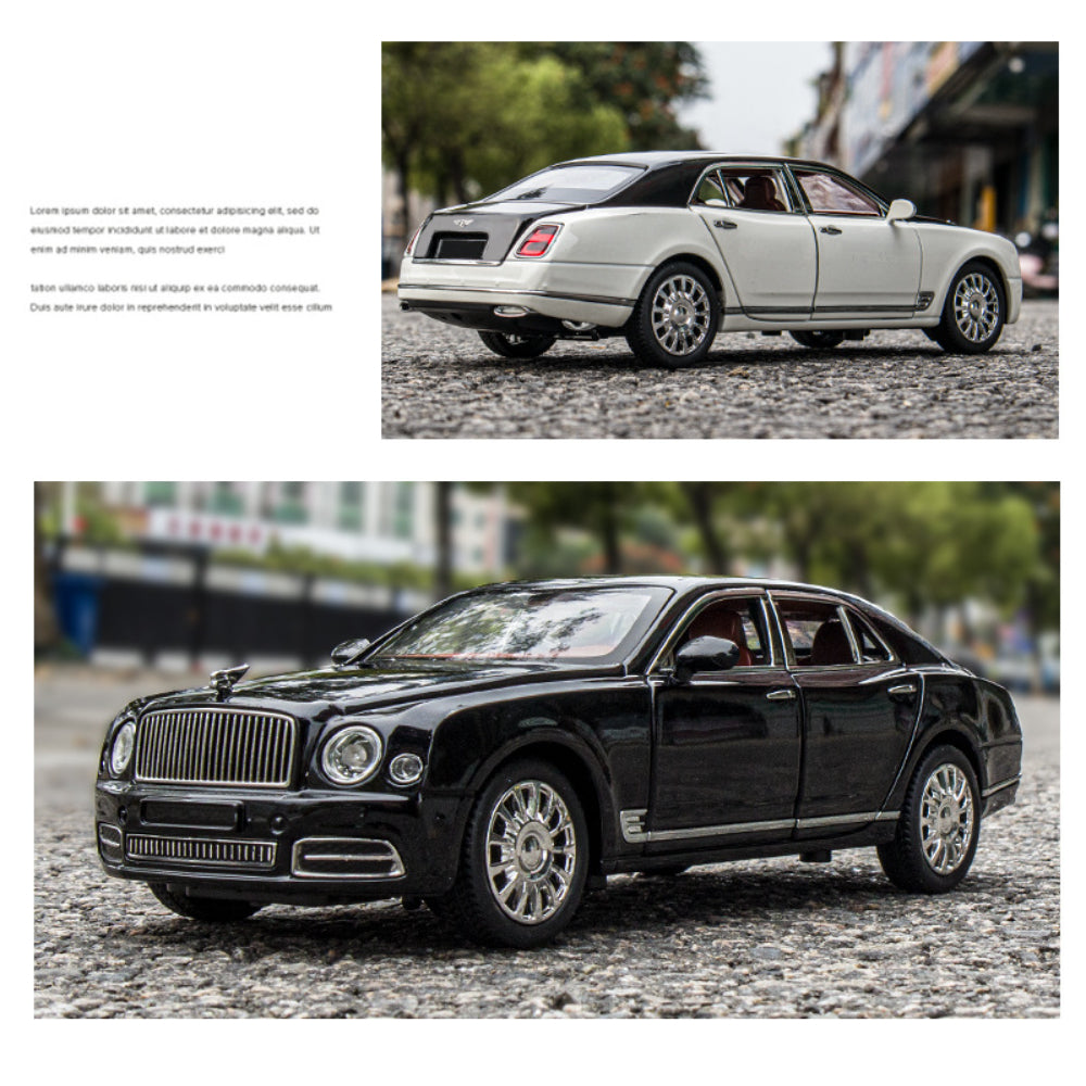 Bentley Mulsanne Die-Cast Model Car: 1:24 Scale with Sound & Light