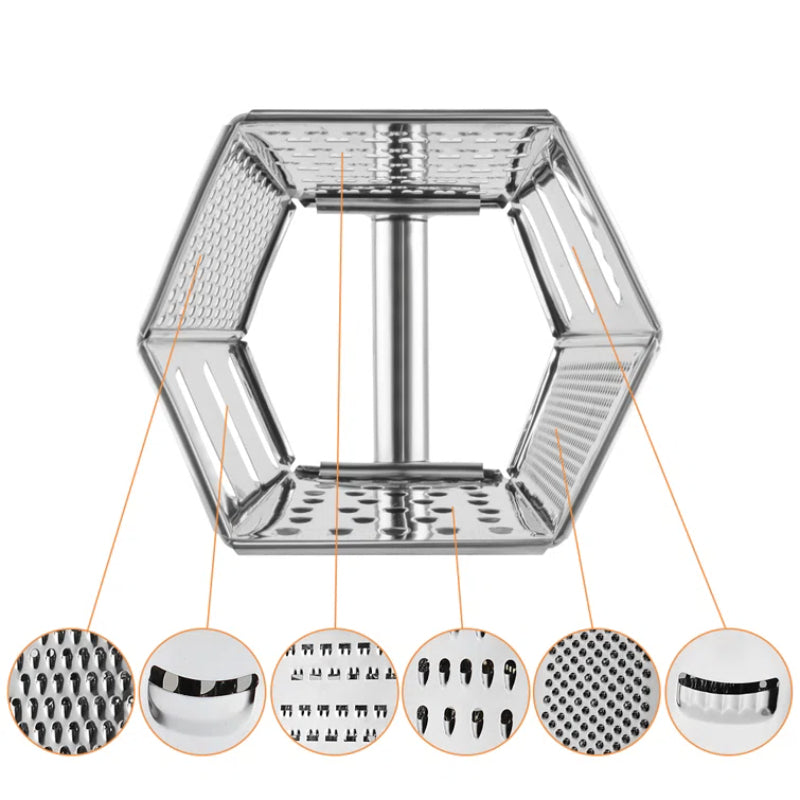 GreenGrate: Eco-Friendly 6-Sided Stainless Steel Grater