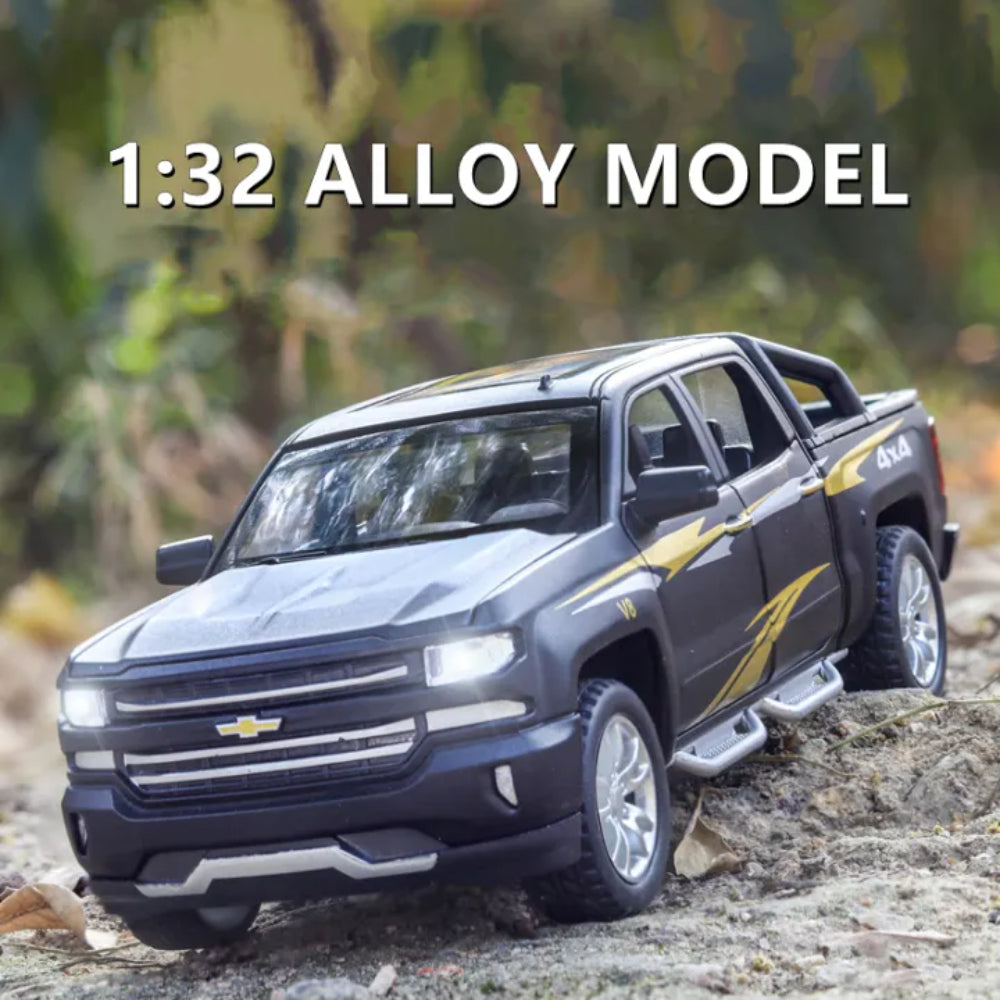 1:32 Chevrolet Silverado Pickup: Die-Cast Truck Toy with Music & Light