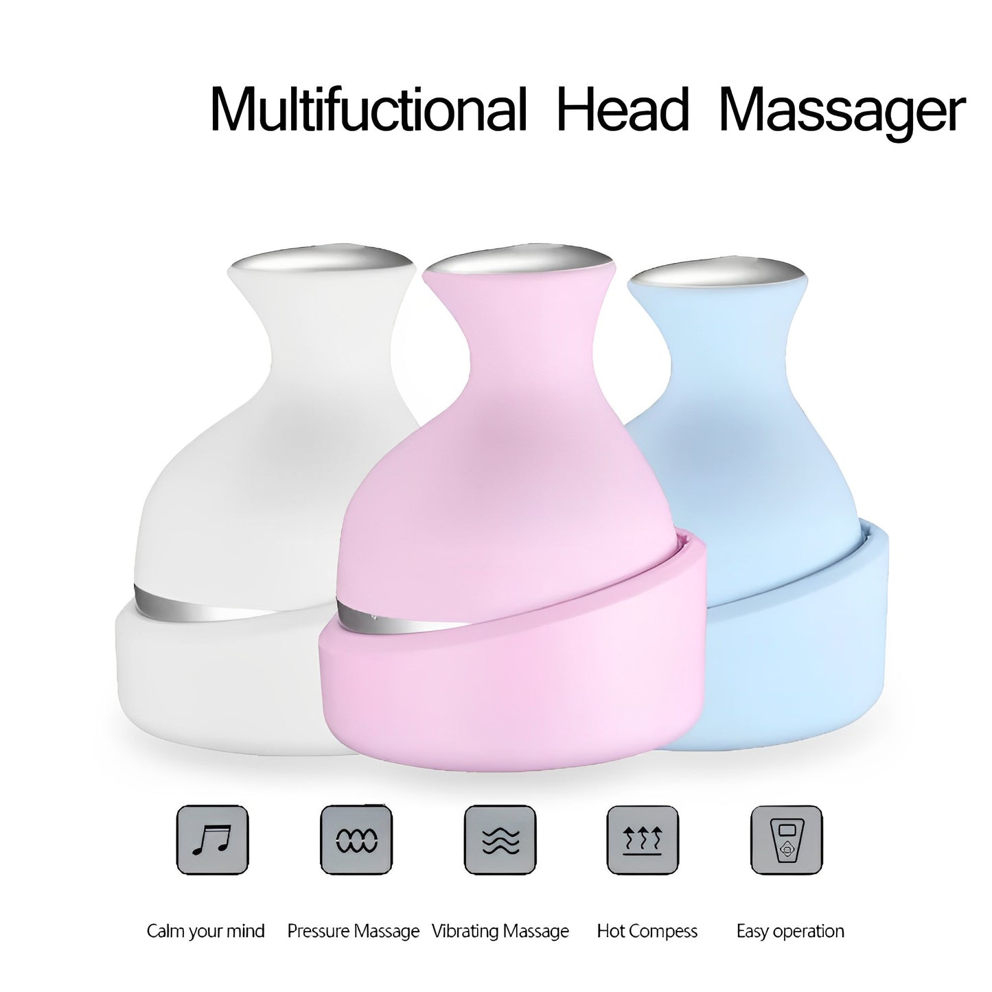 Electric 3D Scalp Massager: 4 Heads, Multiple Modes