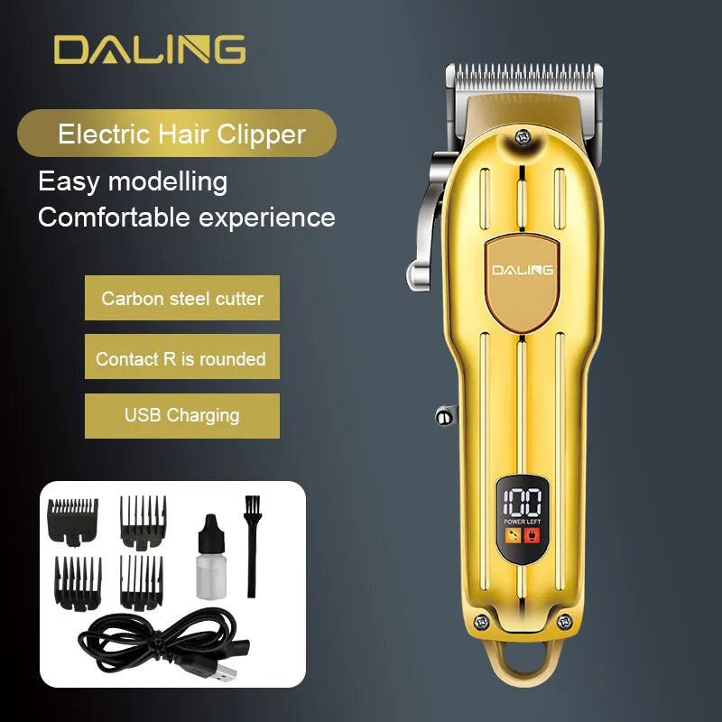 Daling DL-1538 Cordless Hair Clipper: LED Display, 2600mAh Battery