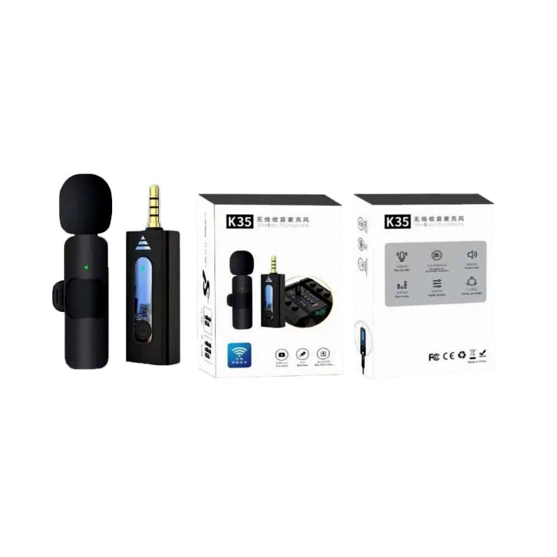 K35 High-Quality Wireless Dual Microphone: For Mobile Phones and Cameras