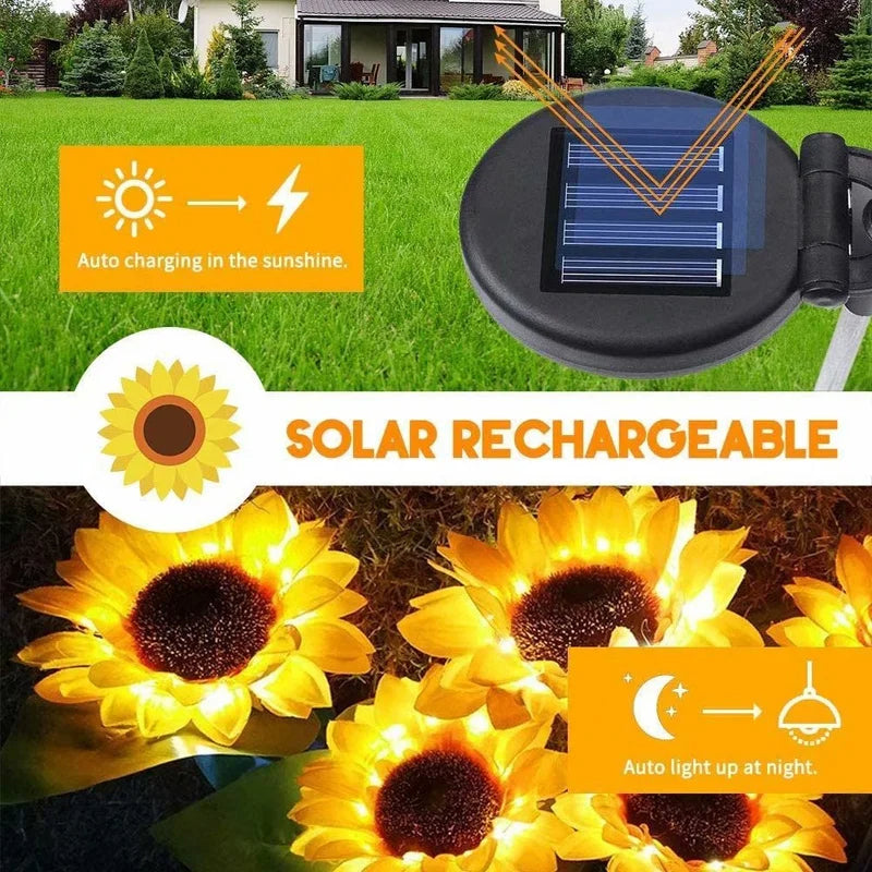 Waterproof Solar Sunflower Lights - Perfect Garden Décor