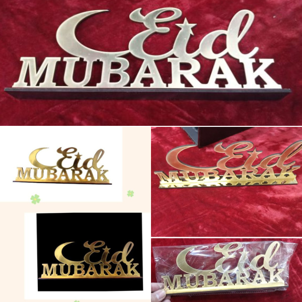 Eid Mubarak Table Decorations: MDF Acrylic Material