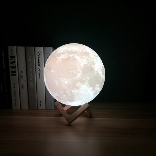 Moonlight LED Moon Lamp: Rechargeable Table Desk Lamp, 12CM, with Remote