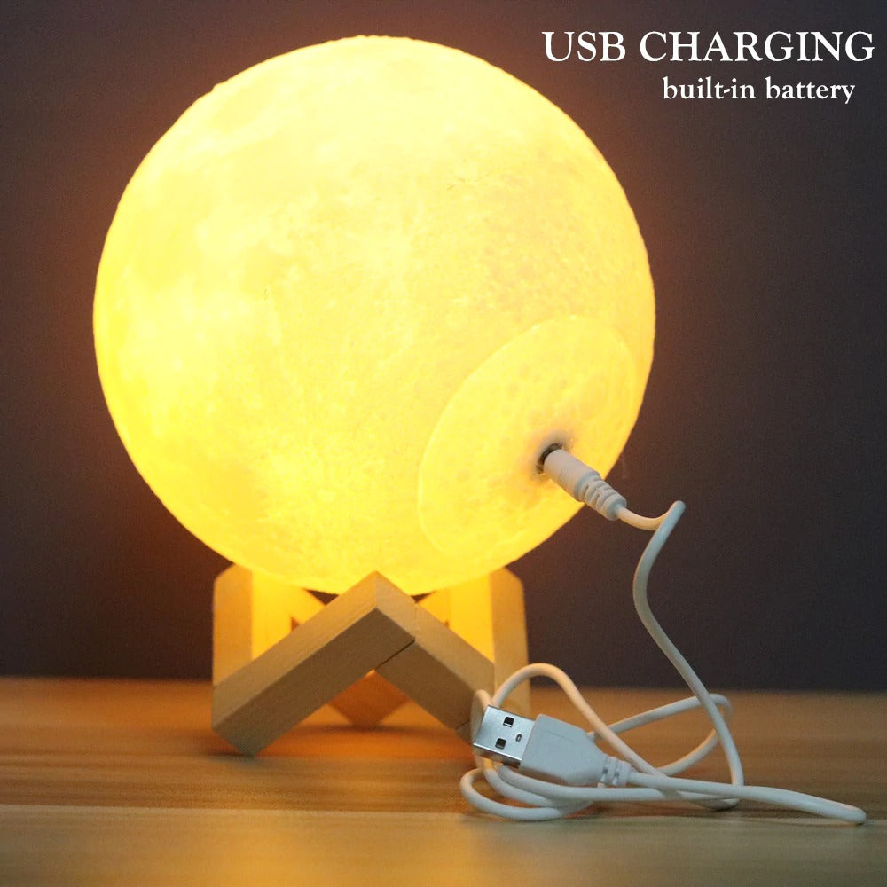 Moonlight LED Moon Lamp: Rechargeable Table Desk Lamp, 12CM, with Remote