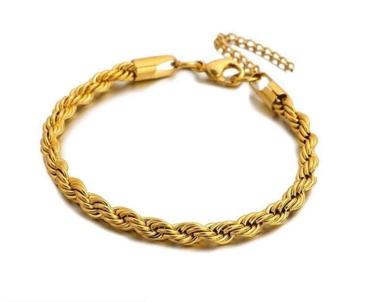 Classy Gold-Plated : Twisted Chain Bracelet Unisex