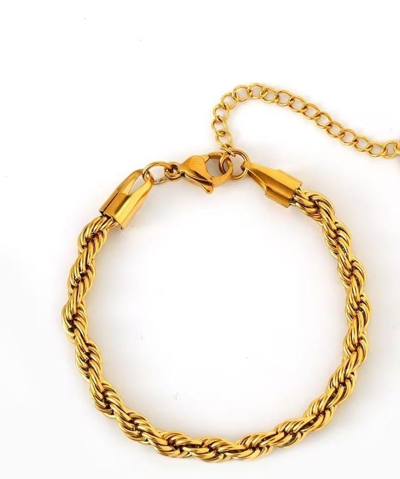 Classy Gold-Plated : Twisted Chain Bracelet Unisex