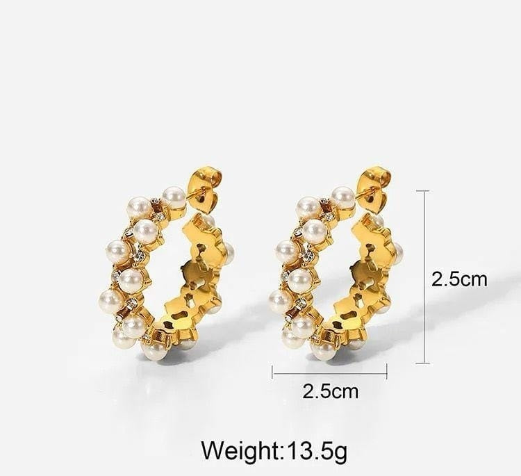 18 Carat Gold-Plated Zircon Stone Ear Studs