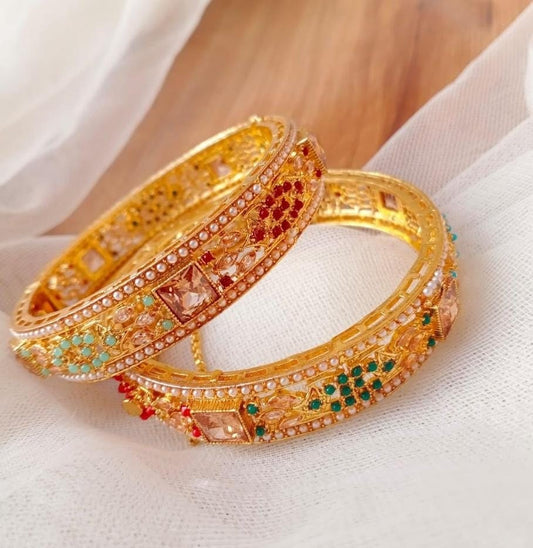 2 Pcs Jarau Kara Bangles : Style 2