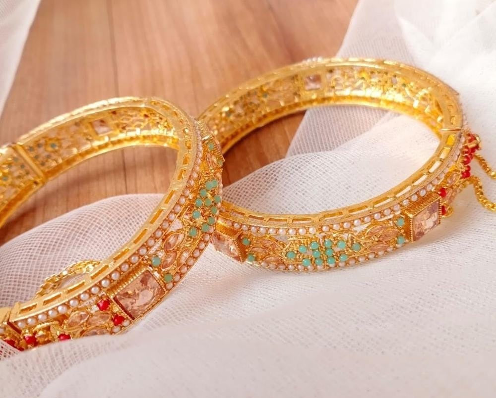 2 Pcs Jarau Kara Bangles : Style 2