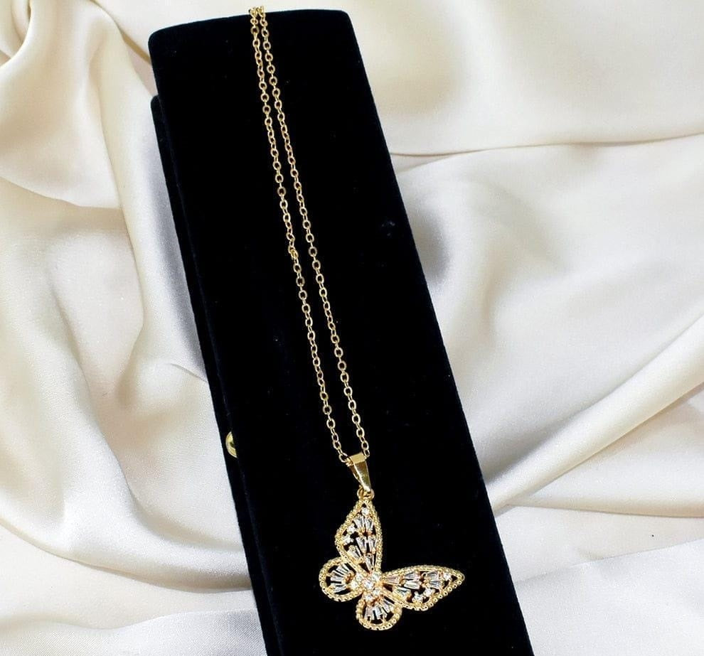 Butterfly Pendant : Diamond-esque Stones Adorned