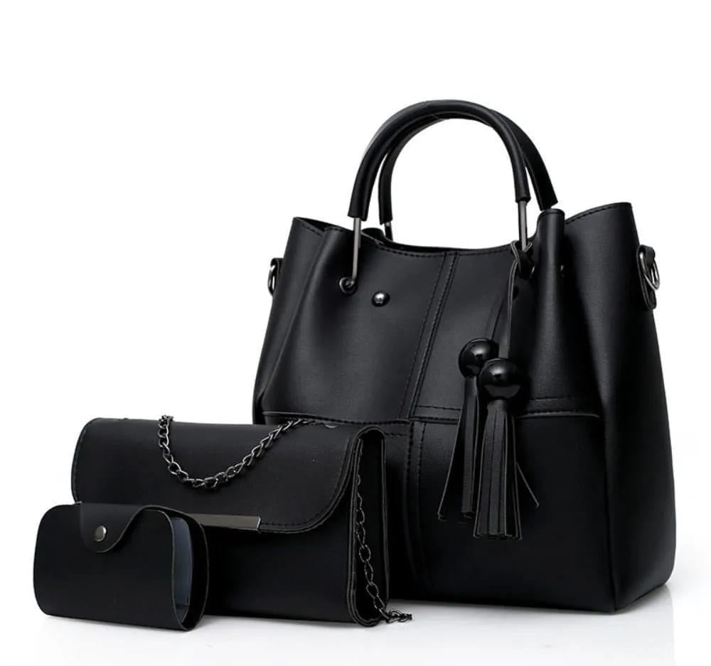 3 Pcs Women's Shoulder Bag Black