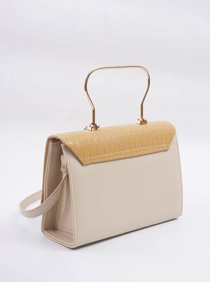 Women's Stylish Handbag : Beige/L.Brown