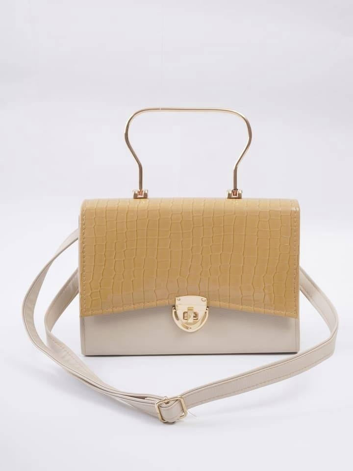 Women's Stylish Handbag : Beige/L.Brown