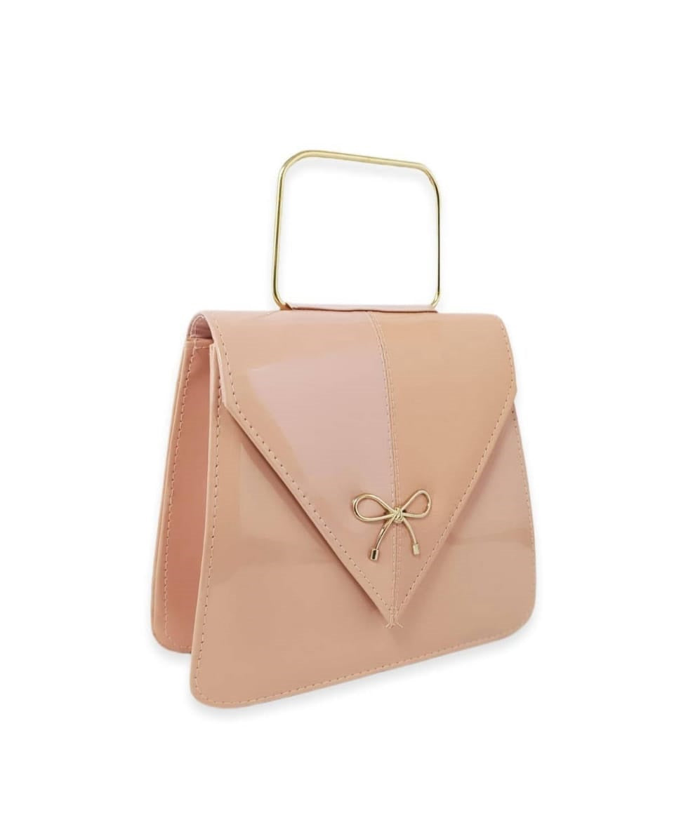 Handbag With Long Top Handle : Tea Pink